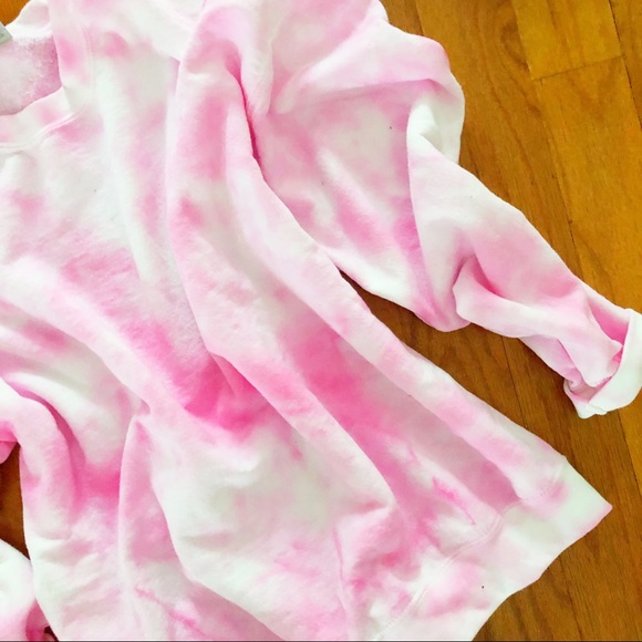 NEW Bright Pink Tie Dye sweatshirt S-5X top spring - Picture 2 of 3